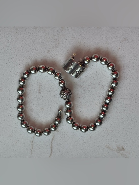 Pandora Sterling Silver Bead and Pave Bracelet - Picture 2 of 11